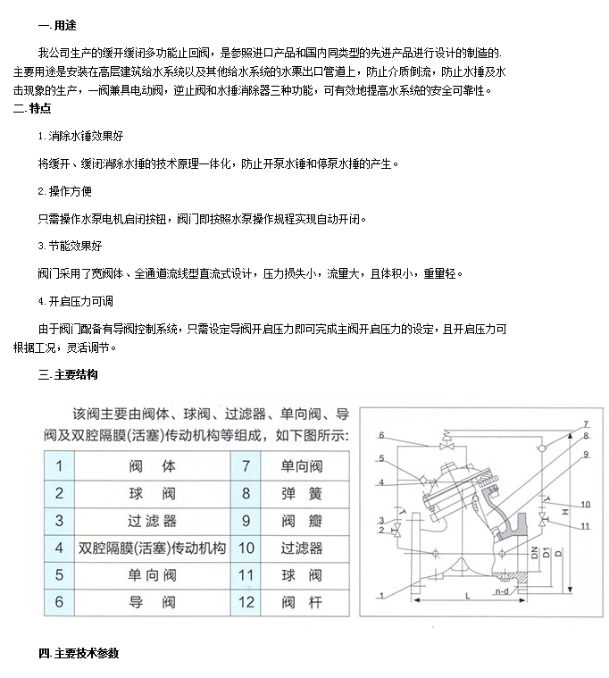 埃美柯緩開快閉止回閥結(jié)構(gòu)